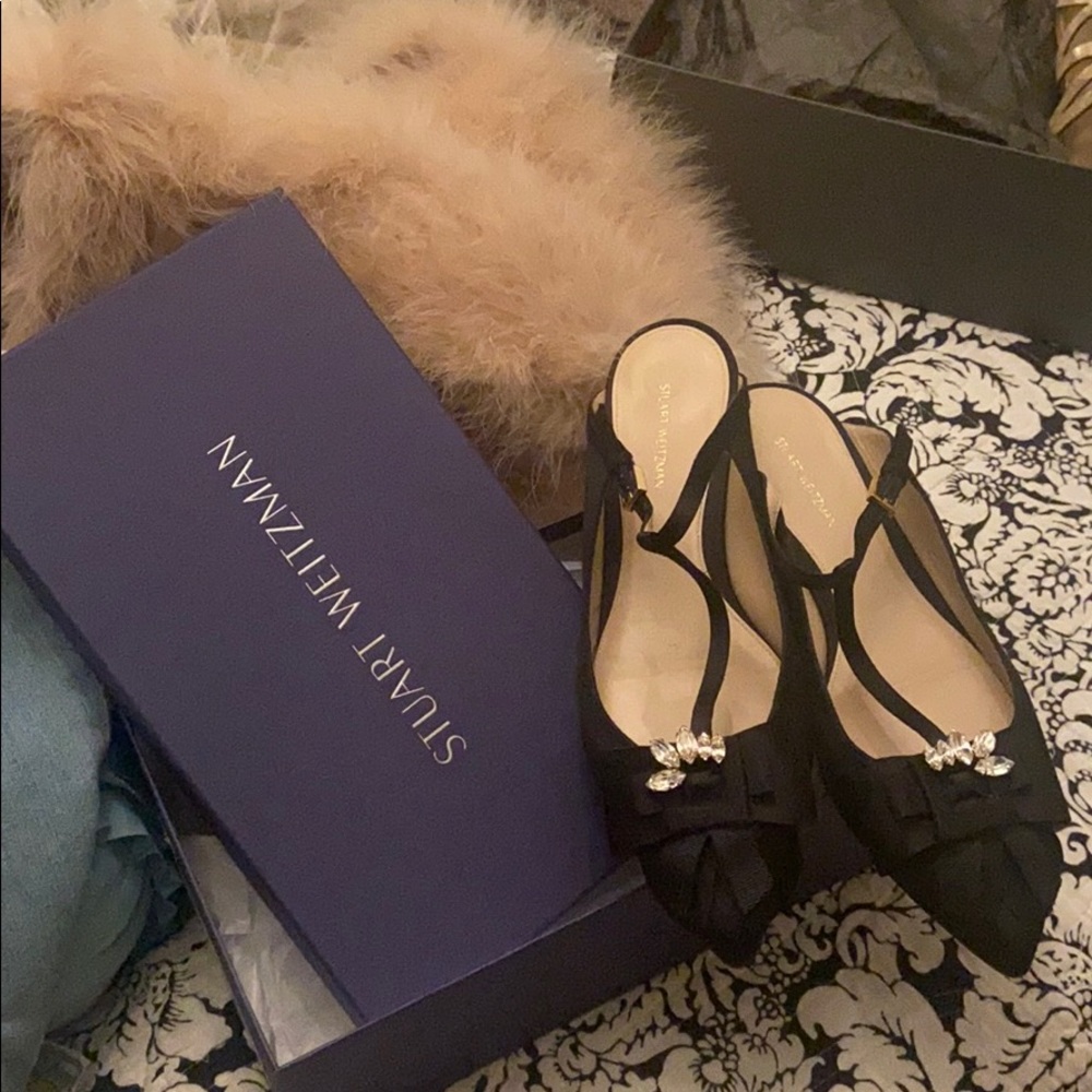 Black Satin Flats